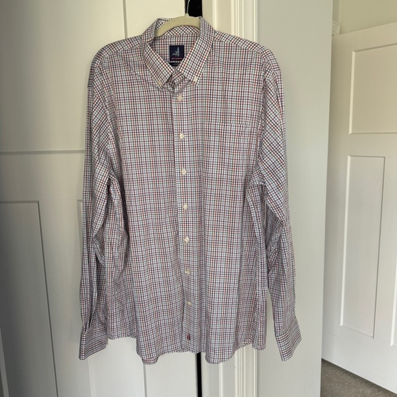 johnnie-O Men's prep performance Red Blue green Checkered button down Shirt